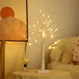 Battery Operated 45Cm 60Cm LED White Birch Tree Night Light Table Light Christmas Wedding Bedroom Decorative Tree Branches Lamps