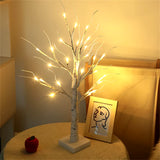 Battery Operated 45Cm 60Cm LED White Birch Tree Night Light Table Light Christmas Wedding Bedroom Decorative Tree Branches Lamps