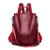 SecureLux Leather Companion - Anti-theft leather backpack